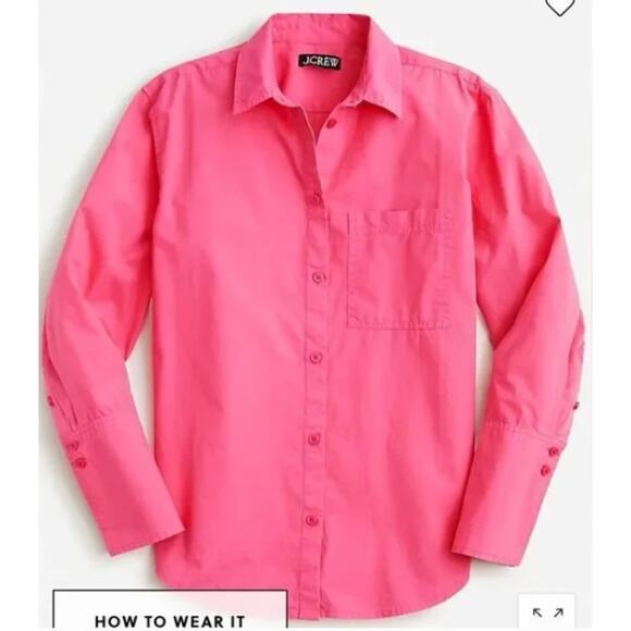 J. Crew Garçon Shirt in Pink Garment-Dyed Cotton Poplin Size 22 - Picture 2 of 8